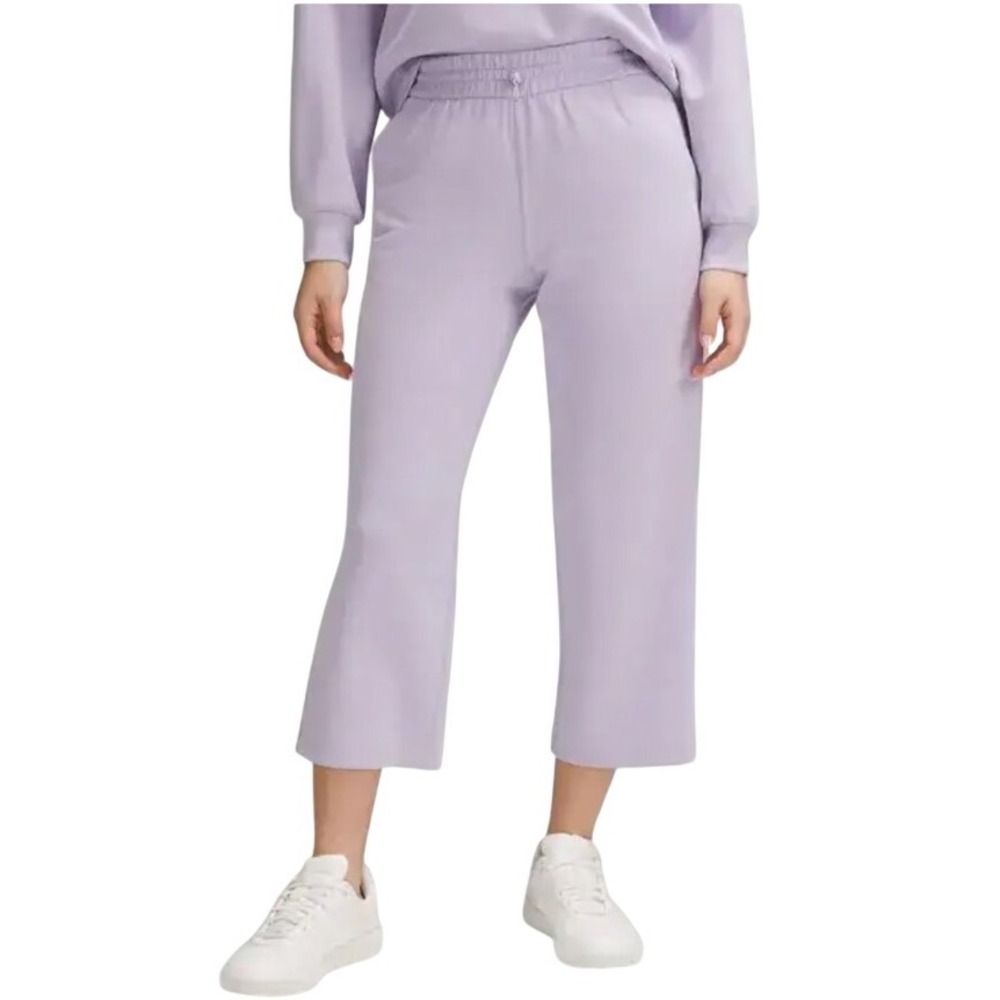 Lululemon Softstreme High Rise Straight Leg Crop Pants Pastel Purple Size 12 NWT
